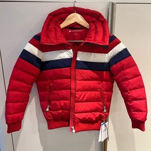 Brand New (with tags!) Perfect Moment Kid’s 12 Red Striped Down Queenie Coat